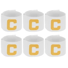 Soccer Captain Armband, Elastic Football Armband 6 Pack White