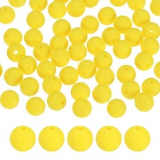 50-Pack Silicone Beads 9mm for DIY Crafts/Bracelet Bright Yellow 