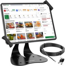 Anti-Theft iPad Kiosk Stand, 360  Swivel POS Tablet Mount with Security Cable...