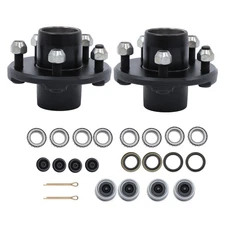 2 Sets 2000lb Trailer Axle Trailer Hub Kit 5 Bolt 4.5",Trailer Hub 5 Lug Fits