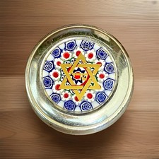 Vintage Chinelli Italy Murano Millefiori Glass Judaica Star of David Pill Box