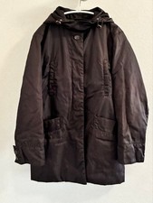 USED PRADA BROWN NYLON PADDED COAT WITH HOOD ACCEPTABLE