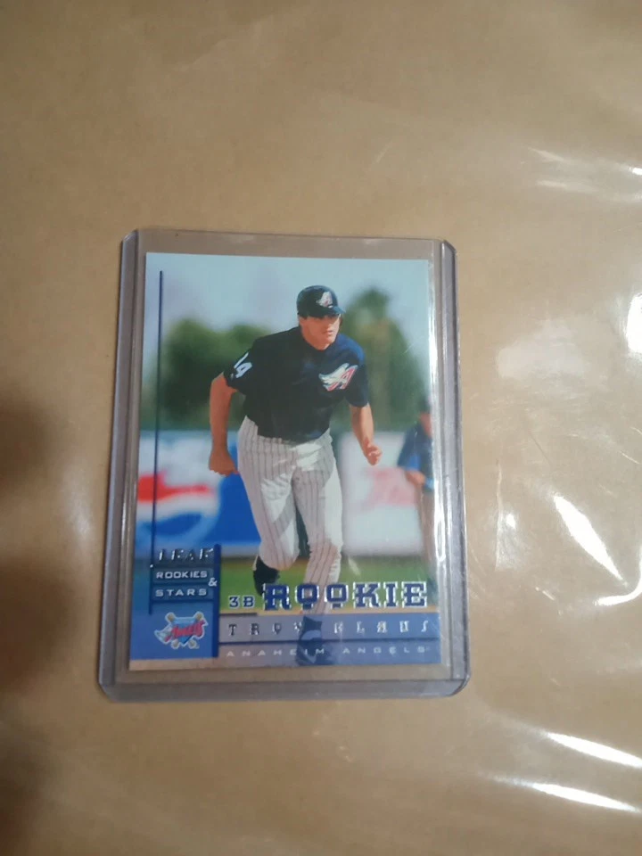 Tarjeta rara Angels WS MVP RC Troy Glaus Rookie 1997 Leaf Rookies & Stars #314 SP Foto 2 de 4