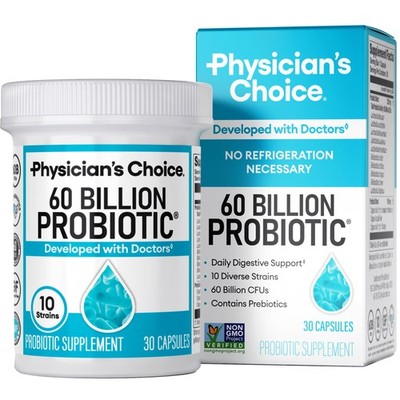 Physician's Choice Probiotics 60 Billion CFU - 10 Strains + Organic Prebiotics