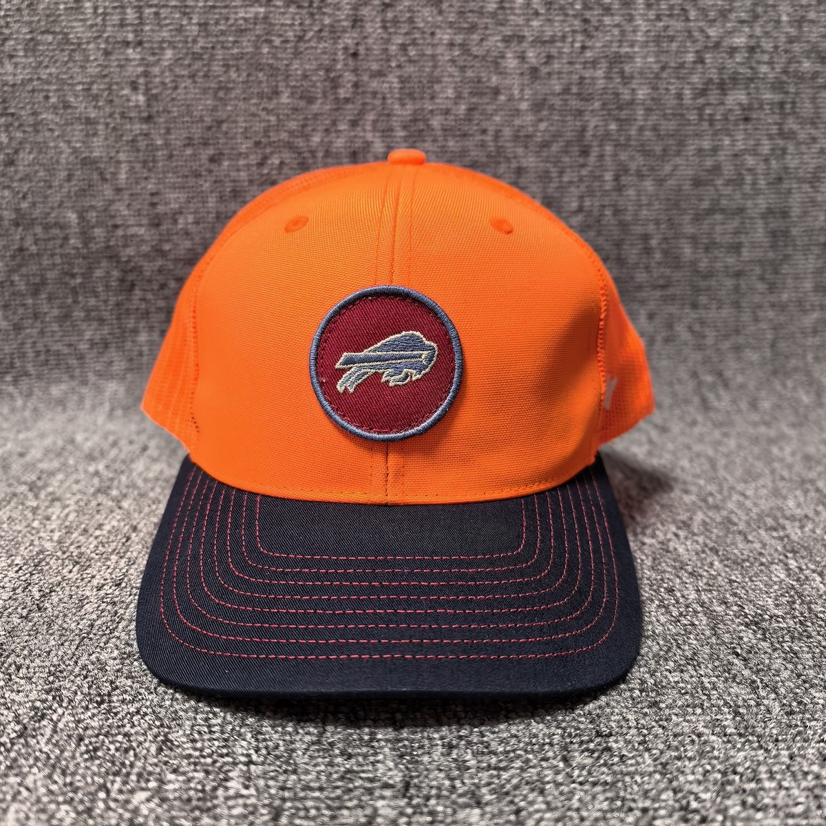 47 Brand Buffalo Bills Trucker Snapback Orange Navy Curved Brim OSFM