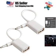 AUX to USB Adapter, 3.5mm Male Audio Jack to USB 2.0 Female Converter Cable, ...