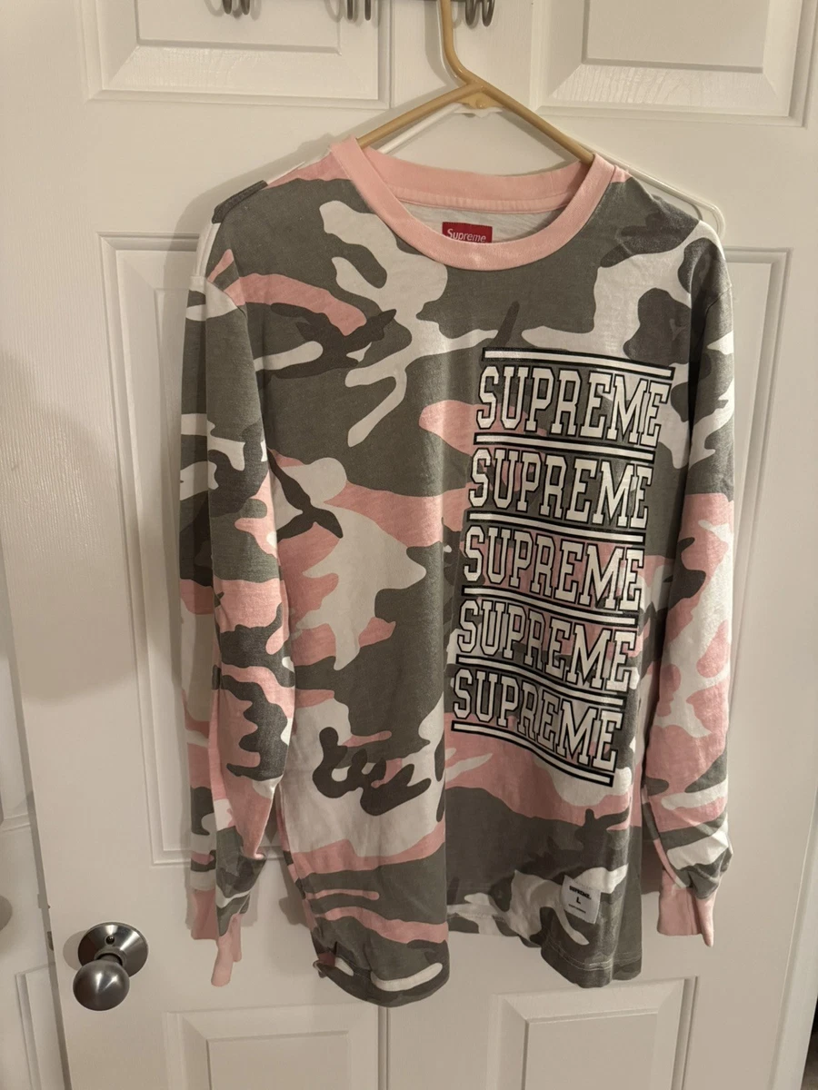 Supreme Long Sleeve Pink Shirts for Men for sale | eBay 新品 Supreme Stacked Long Sleeve Top ピンク M
