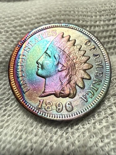 1896 Indian Head Cent High Grade Gem AU+ Type Coin High Grade Toned