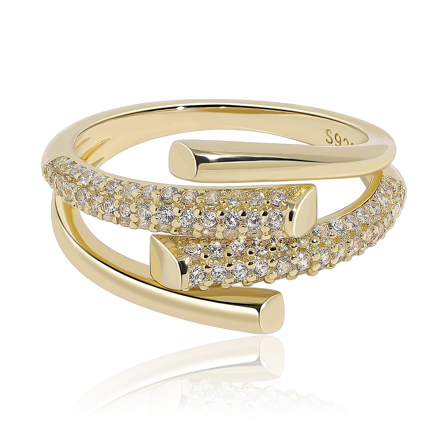 Meissa Thumb Ring for Women 925 Silver Hug Gold plated Band Ring Size Adjustable