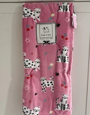 Black & White CATS 60x70” Pink Throw Blanket Pickle & Dot Kitty Cat Cherries NEW
