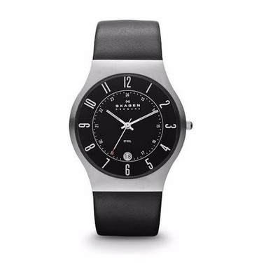 Skagen Sundby 233XXLSLB Men's Midnight Leather Analog Dial Quartz