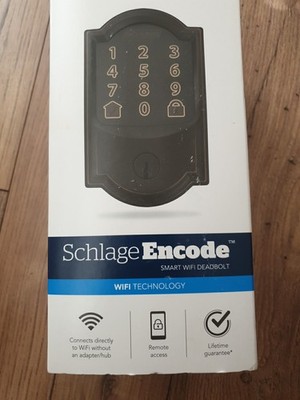 Schlage Encode Smart WiFi Deadbolt with Camelot Trim Aged Bronze, BE489WBCAM716