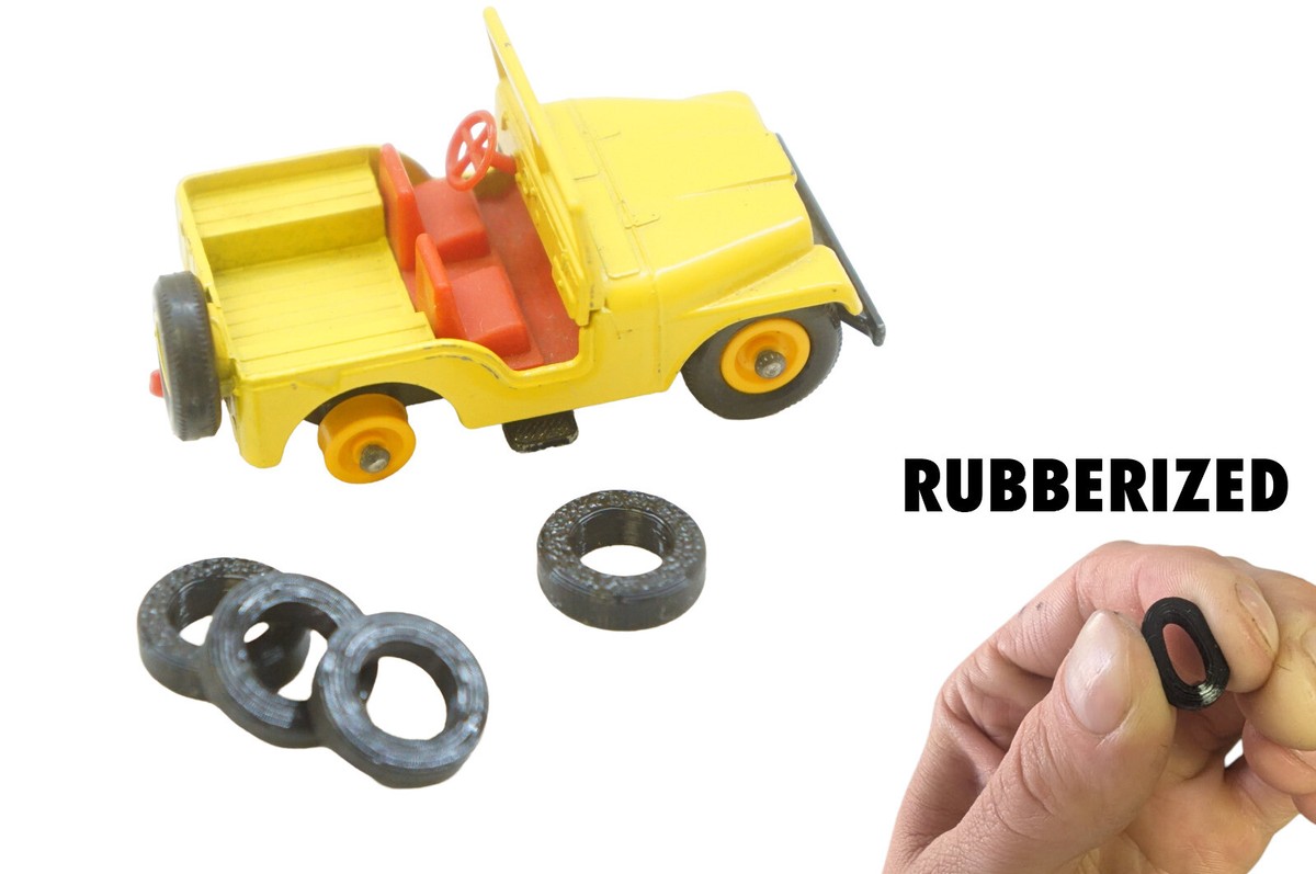 Replacement Tires for Vintage Matchbox Lesney #72 Jeep Tires