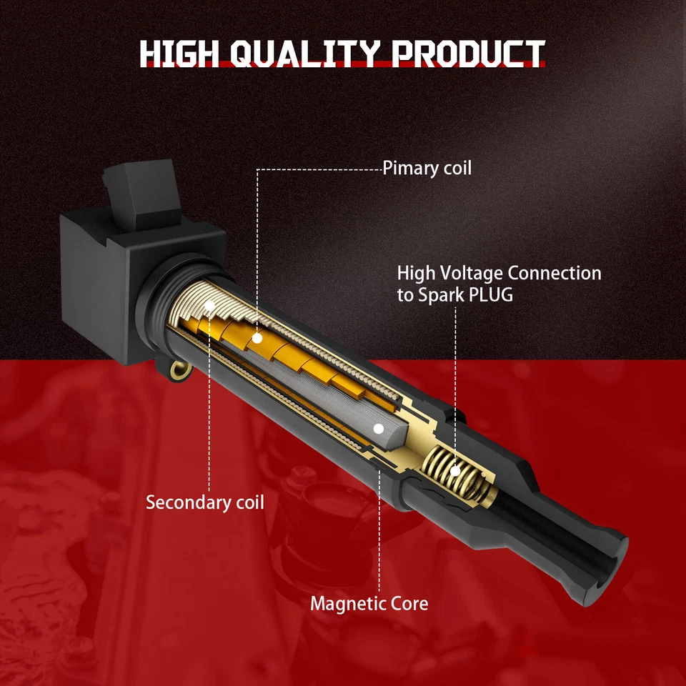 4* Ignition Coils & Iridium Spark Plugs For 2012-2016 Hyundai Elantra 1.8L L4 Foto 4 de 4