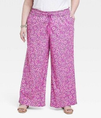 NWT Women's 4XL Knox Rose Relaxed Fit Wide Leg Pants