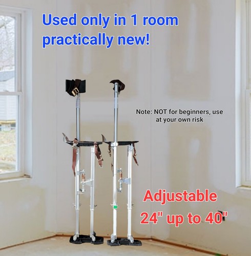 24"-40" Stilts Adjustable Aluminum w Leg Pad Protection, Used In Mint Condition 