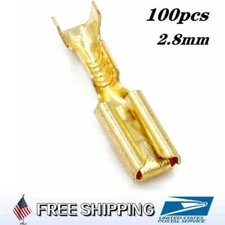 100PCS 2.8mm Non Insulated Female Spade Quick Splice Crimp Terminals Connector