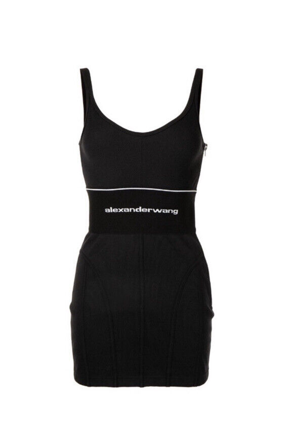 Alexander Wang Logo Elastic Waistline Mini Ribbed Bodycon Alexander Wang Logo Elastic Waistline Mini Ribbed Bodycon