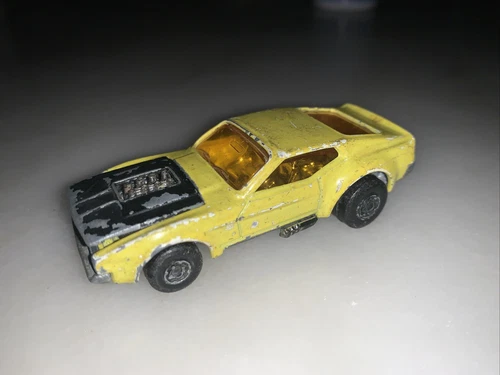 MATCHBOX LESNEY SUPERFAST BOSS MUSTANG CAR 1972 #44 Vintage Hood Won't Stay Open