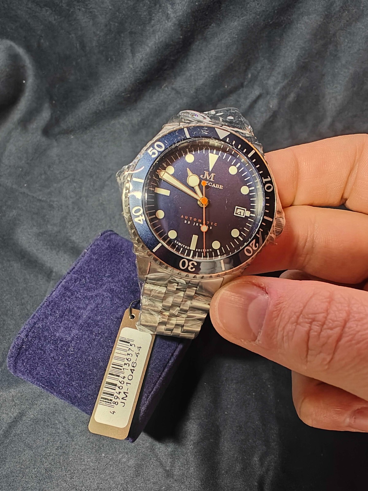 James McCabe Legacy Diver Stone 41mm Mechanical Automatic Blue eBay