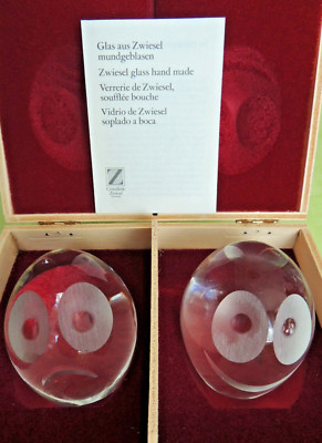 Zwiesel-Glas-Gesichter in einer Geschenkebox aus Holz-
