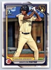 BRAYLON PAYNE BREWERS RC 1st card  2024 BOWMAN DRAFT #BD- 72