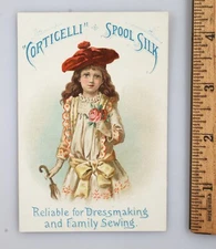 Victorian Trade Card Corticelli Spool Silk Reliable For Dressmaking Sewing