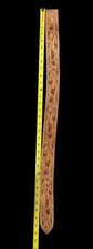 Vintage Hand Tooled Leather Belt 32  Long - No Buckle Floral Pattern