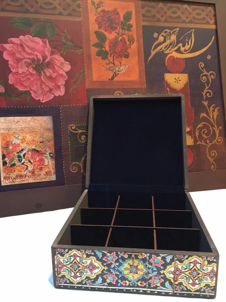 Decorative Jewellery Box with Floral Mosaic Persian Exquisite Artwork - Image 3 of 3