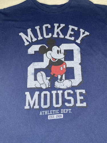 T-Shirt Topolino Disney Inc Dipartimento Atletico Blu Vintage Uomo Taglia L - Foto 3 di 6
