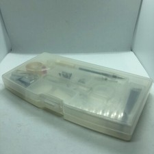 Clear Mini Office Supply Kit Portable Case with Scissors, Paper Clip, Stapler