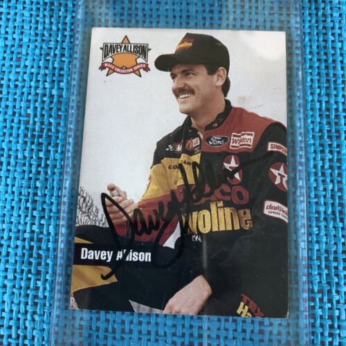 Davey Allison 1993 MAXX Autographed INSERT signed BLK2 NASCAR TEXACO #1 card HOF - Picture 2 of 5