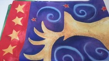 Christmas Garden Art Flag 24" x 36" Helen Vladykina design Made in USA Unused