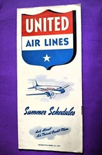 United  Airlines System Timetable April 27 1941 has System Route Map