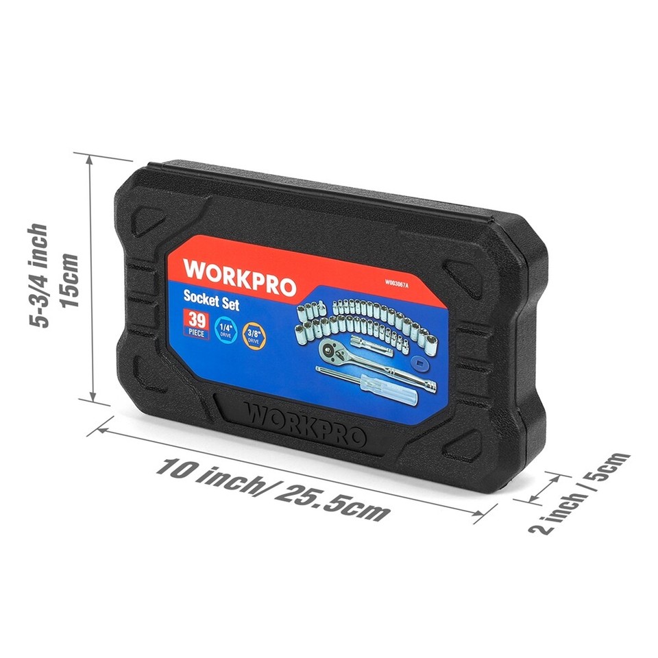 Custodia Attrezzi Set 39 Pezzi Chiavi A Bussola WORKPRO Metriche E - Foto 8