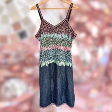 Vintage Beaded Cocktail Dress Size 6 1980s Midi 100 Silk
