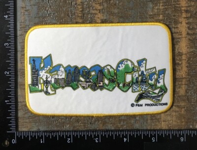 Vintage KANSAS CITY Graffiti City Skyline Missouri Travel Souvenir Iron-On Patch
