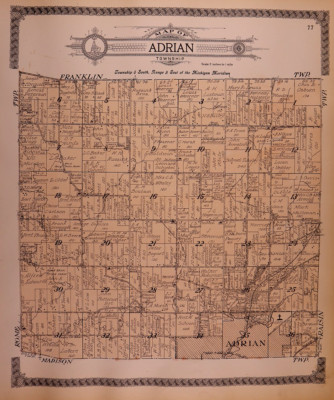 1916 Plat Map ADRIAN Twp LENAWEE Co MICHIGAN 14x17 14 EBay S L400 