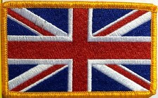 BRITISH Flag Patch With Hook Loop Fastener England UK Great Britain