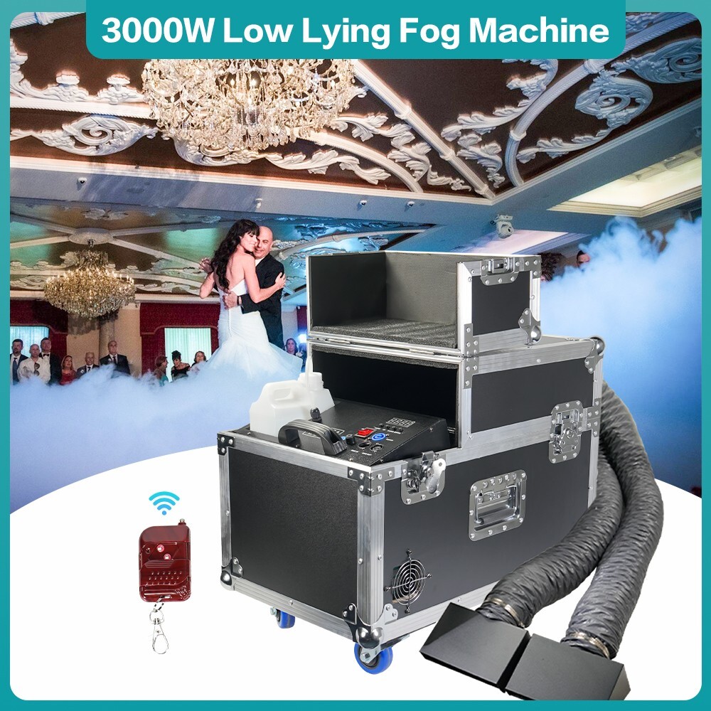 3000W Low Lying Water Fog Machine Sinking with 2 Hose Smoke DMX Remote Control