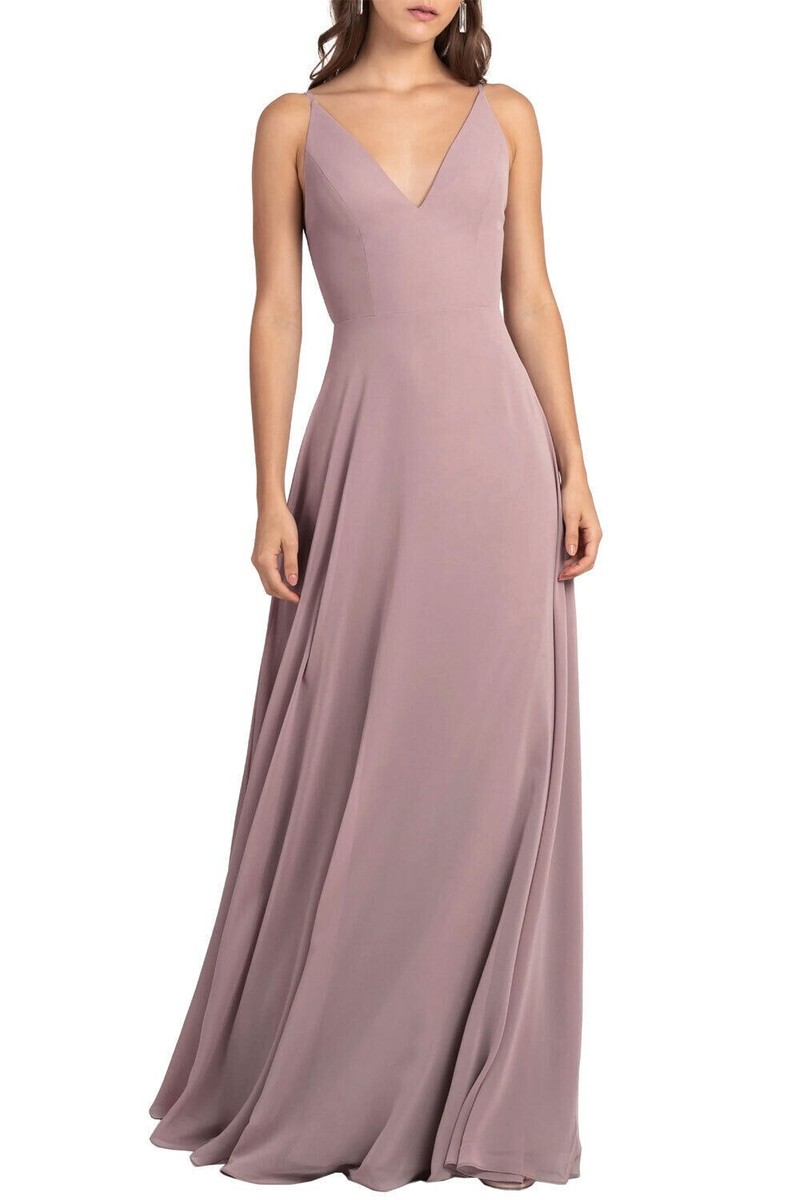 jenny yoo dani bridesmaid dress Womens Tie Back V-Neck Gown Fig Size 10 NWT $285 Color:BLACK VELVET and a slim pegged Witchy_Dress A Line Off Shoulder