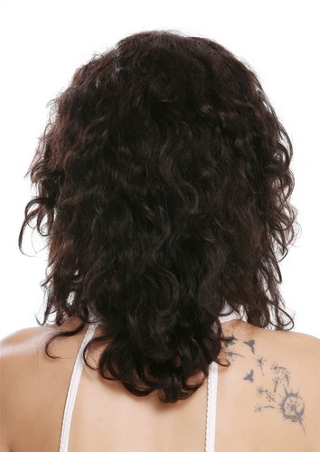 Perruque pour Femme Véritables Long Brun Foncé Nature Lace-Front Ondulés Bouclée - Photo 4/7
