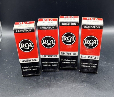 Vintage NOS RCA Radiotron 3CB6 Vacuum Electron Tubes Lot of 4 Tested NEW