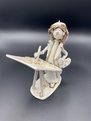 BENCINI　イタリア製ビンテージ陶器人形 Vintage Dino Bencini Signed 7.5” Figurine Artist painter Italy