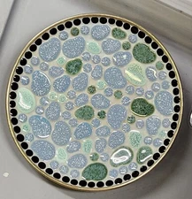 Porcelain Mosaic Tile Plate Decorative Concave Abstract Design Anodized Aluminum