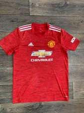 ADIDAS MANCHESTER UNITED 2020/21 Soccer Football Jersey Red Chevrolet Lage