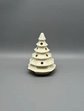 Vintage White Bone China Decorative Christmas Tree Candle Holder EUC
