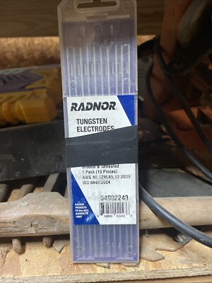 RADNOR 64002243 Tungsten Electrodes 3/32'' X 7''- PACK OF 10