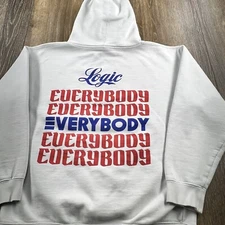 Vintage Logic Hoodie Mens L White Sweatshirt Everybody 2017 Rap Tour Concert