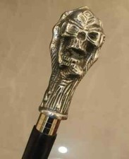 New Antique Al Skull Handle Stick Walking Cane Vintage Designer Handmade Style